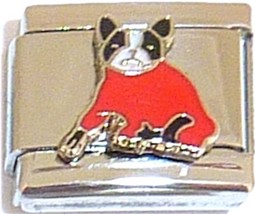 Dog In Red Shirt Italian Charm - £7.07 GBP
