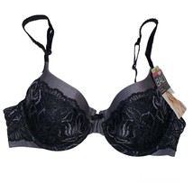 Bali Womens Lace Desire Foam Underwire Bra 6542 Black Gray Size 34B NWT - £15.84 GBP