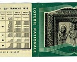 Loterie Nationale Brochure June 1952 Draw France History Book Art of Boo... - £14.31 GBP