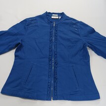 Draper's & Damon's Petite RN#105378 Womens Blue Full Zip Jacket Size PS Chest 38 image 10