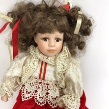 Vintage Porcelain Doll The Collectors Choice series by DanDee Red Dress 11&quot; - £9.33 GBP