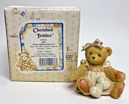 Cherished Teddies Amy &quot;Hearts Quilted with Love&quot; Figurine U100 - £11.79 GBP