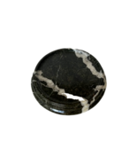 Vintage Hand Carved Black Asian Marble Display Stand Pedestal Base for B... - £47.20 GBP