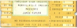 Vintage James Taylor Ticket Stumpf Februar 25 1982 Merrillville Indiana - £34.39 GBP