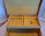 VTG Jewelry Box Case Gold Two Tiered Yellow Velvet Lining w/Locking Key ... - $27.72