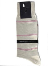 NEW Mens PUNTO Italy Light Khaki Stripe  SOCKS Egyptian Cotton Blend 10 ... - $23.71