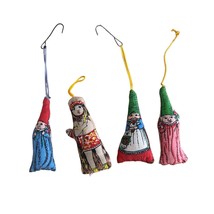 B Shackman Vintage 1970s Lot of 4 Stuffed Christmas Pillow Ornaments Nomes Doll - £23.45 GBP