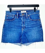 MADEWELL high rise denim shortie cutoff jean shorts size 26 medium wash - $29.03