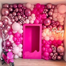 203Pcs Rose Pink Balloon Garland Kit, Metallic Pink &amp; Magenta &amp; Pastel Pink &amp; Ho - $13.99