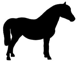 Shetland Pony Equine Decal Black Silhouette Profile Sticker on a Clear B... - $4.00
