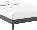With Squared Tapered Legs, The Gray Modway Sharon Queen Fabric Bed Frame. - $178.94