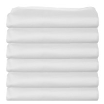 Twin Size Flat Sheets, Cotton/Poly, 66X104 In,White, 6-Pack - £73.90 GBP