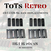 Commodore 64/64c/128/128D Ram Replacement 4164 16Pin DIP w/Sockets TESTED!! - $354.99 MXN