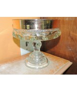 Antique EAPG Compote 7&quot; Kings Crown pattern clear with Gold Gilt Rim Bowl - $626.26 MXN