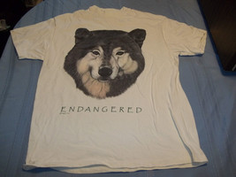 Endangered Wolf T-Shirt Size L One Planet vintage 1990s - £15.02 GBP