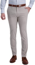 Kenneth Cole Reaction Mens Slim-Fit Stretch Heather Glen Plaid Pants Stone-32/32 - £37.56 GBP