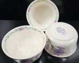 3 Noritake Conservatory Fruit Dessert Bowls Set Vintage Floral Scallop J... - $46.40