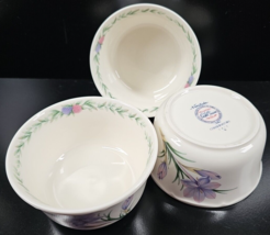3 Noritake Conservatory Fruit Dessert Bowls Set Vintage Floral Scallop Japan Lot - £36.48 GBP