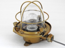 Antique Nautical Vintage Celling Wall Deck Sconce Brass Finish Ship Bulkhead - £97.38 GBP