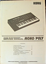 Korg Mono / Poly Synthesizer Original Service Manual Schematics, Parts, ... - $39.59