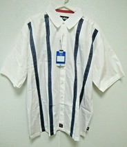 NBA Detroit Pistons White Button Up Dress Shirt Short Sleeves by Headmaster - £15.65 GBP