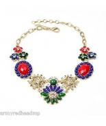 Amrita Singh Belle Crystal Floral Large Statement Bib Necklace NKC 8866 NWT - £19.36 GBP