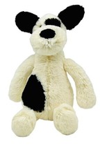Jellycat London Bashful Puppy Plush White Black Spot 8 inches Stuffed Animal Toy - £17.17 GBP