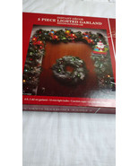 6 feet 5-Piece lighted Christmas Garland Santa and 4 Rain Deer for widow... - £10.97 GBP