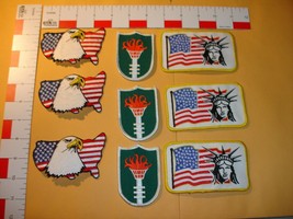 USA flag patch and Olympic torch flame patch 9 patch set - £13.19 GBP