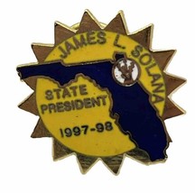 Florida State Elks President James Solana Protective Order Enamel Hat Pin - £5.94 GBP