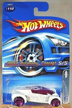 2005 Hot Wheels #110 White Heat 5/5 2002 AUTONOMY CONCEPT White w/Purple 5DotSk - £6.07 GBP