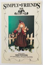 Sewing Pattern Simply Friends Miss Winter 18&quot; Christmas Doll #149 1996 - £6.90 GBP