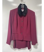 Kasper ASL Size 14 Skirt Suit w/ Blazer Jacket With Faux Fur Collar - $58.06