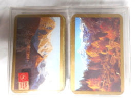 Double Deck FREY Bridge Playing Cards Western Germany Case Mountain Forest Scene - £11.16 GBP