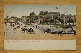 Vintage Postcard California Bath House Plaza Del Mar Santa Barbara UDB Reider - £10.11 GBP