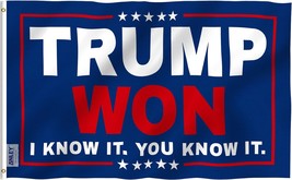 Anley Fly Breeze 3x5 Foot Trump Won I Know It You Know It Flag - Canvas ... - £10.25 GBP+