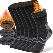 Merino Wool Socks Casual Warm Socks for Winter Cozy Boot Socks for Men &amp;... - £16.29 GBP