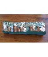 VTG Wool Needlepoint Pillow   Bunnies &amp; Tulips  Easter  26 x 8 inches.  - £29.38 GBP