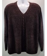L) Women's Emily Rose Brown Pullover Soft Acrylic Sweater XL - $12.86