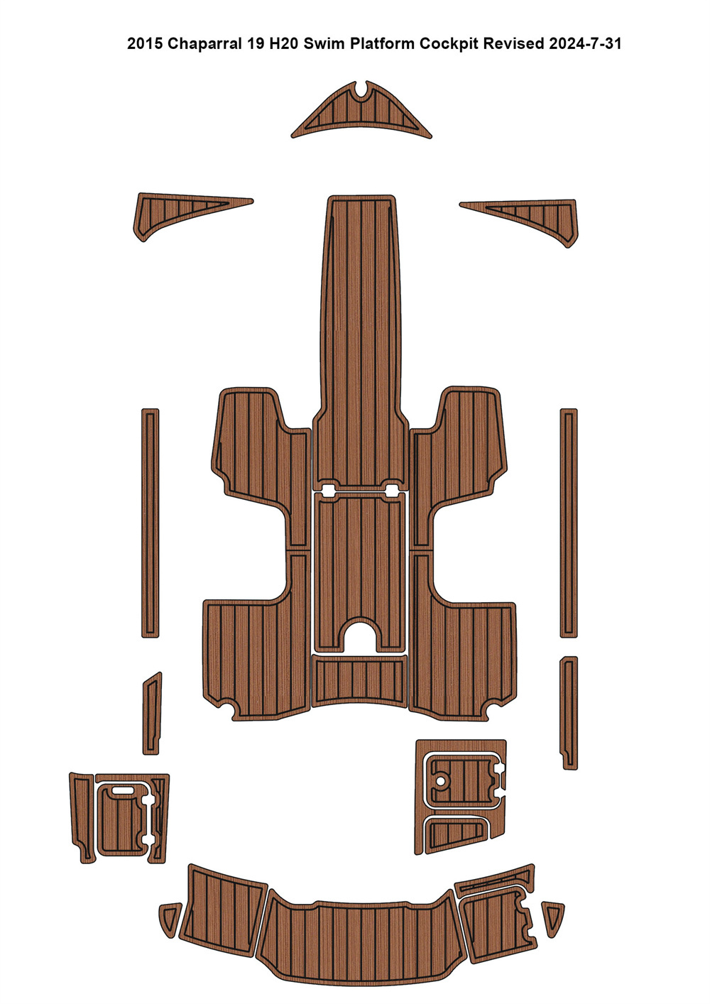 2015 Chaparral 19 H20 Swim Platform Cockpit Pad Boat EVATeak Deck Floor ... - $799.00