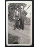 Vintage Photo of 2 Affectionate Men Standing on Dirt Driveway or Road Ga... - $7.00