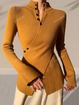 Look Time Life New Women&#39;s Fashion Solid Color Button Cross Design Long Sleeve S - $45.00