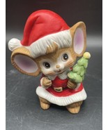 VINTAGE HOMCO PORCELAIN CERAMIC SANTA CLAUS CHRISTMAS MOUSE FIGURINE - $304.09 MXN