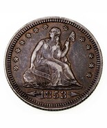 1853 Flechas Y Rayos 25C Sentada Trimestre En Extra Fina XF Estado Fuert... - €222,96 EUR