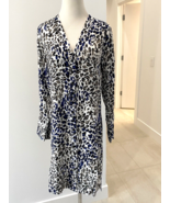 Nieman Marcus Women’s Black/White/Navy Animal Print Shirt Dress Size 2 NWOT - £16.62 GBP