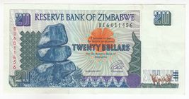Zimbabwe 20 Dollar 1997 Reserve Bank of Zimbabwe P7 XF++ - $12.08