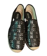 Michael Kors Hastings Shoes womens Size 7.5 black  Leather Espadrille MK... - €37,82 EUR