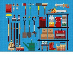 Pepita Needlepoint Canvas: Tools, 12&quot; x 9&quot; - £67.67 GBP+