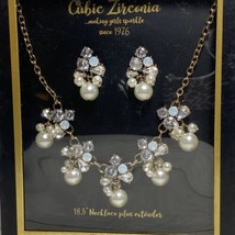 Women’s Cubic Zirconia “Making Girl’s Sparkle” Jewelry Necklace &amp; Earrings - $14.84