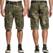 Affliction Negotiate Belt Included Mens Cargo Shorts Military Green Camo SZ 42 - £62.97 GBP